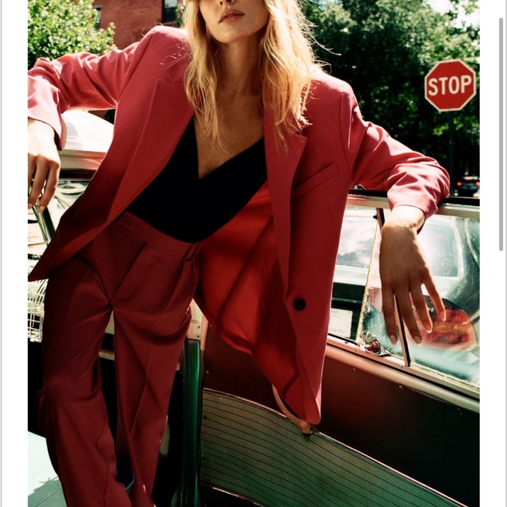 Zara Strawberry colored full length pants